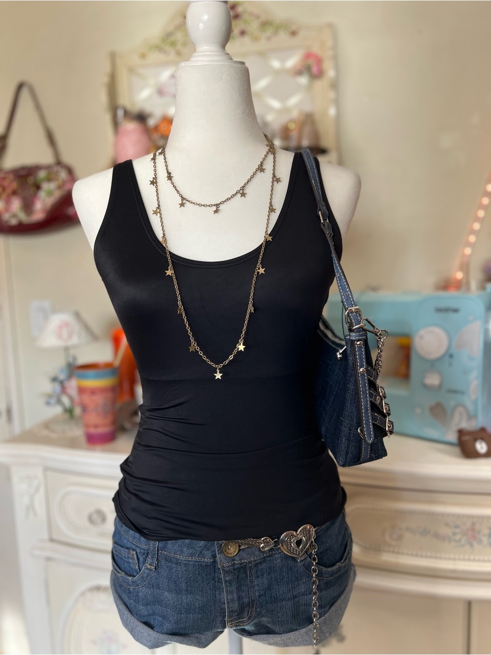Assets By Spanx Black Scoop Neck Tank Top
